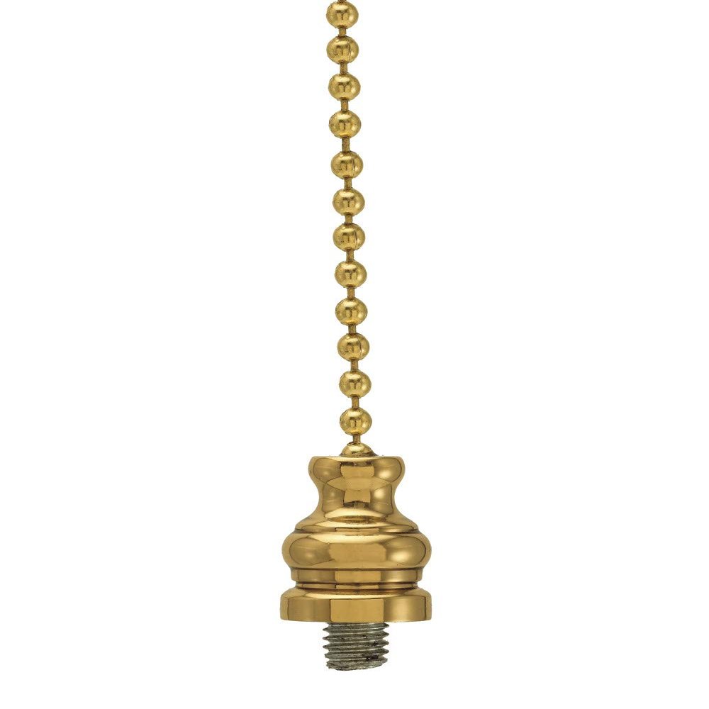 Finial Showcase Ceiling Fan Pull Adapter, Polished Brass Finish 12" H