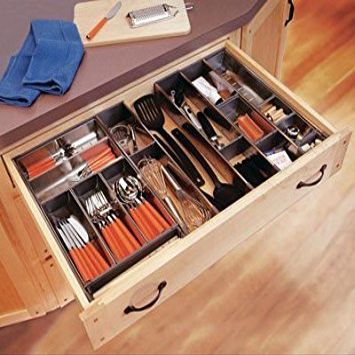 Blum Orgaline For Wood Drawers With Lengths 19 1/4" To 20" Cutlery Kit 15 3/4" to 16 1/2" W Stainless Steel