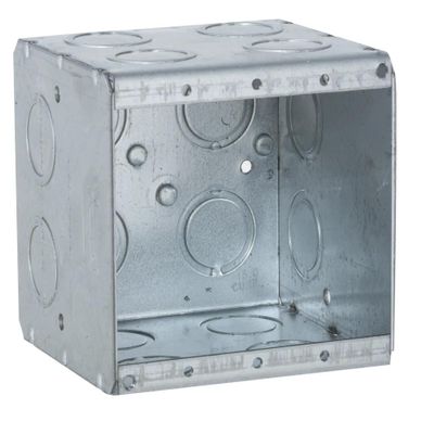 Raco Hubbell 696 Masonry Boxes, 3-1/2 in. Deep - Nongangable with Conduit KO's, 2-Gang, 3-25/32 in. Wide, Gray