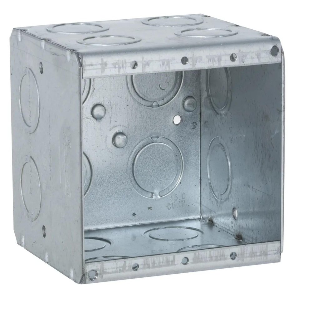 Raco Hubbell 696 Masonry Boxes, 3-1/2 in. Deep - Nongangable with Conduit KO's, 2-Gang, 3-25/32 in. Wide, Gray