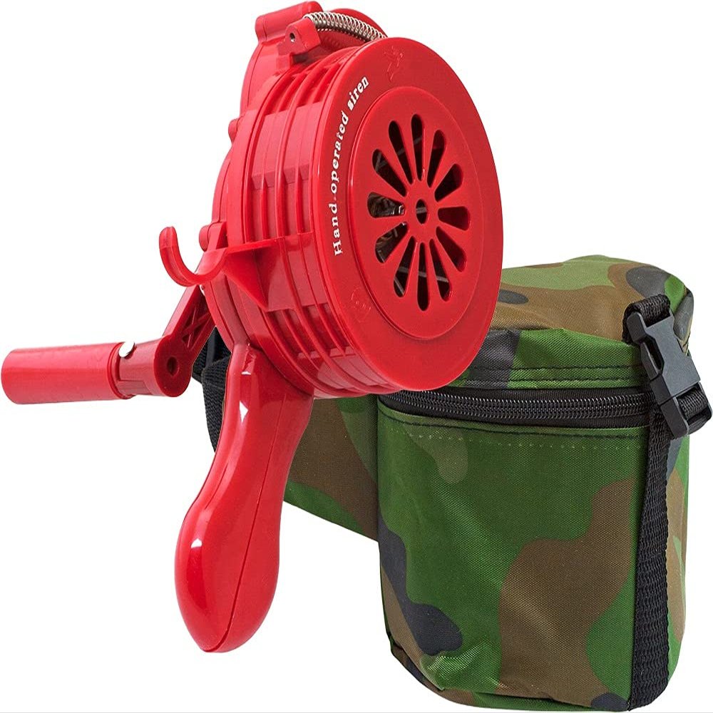 Vixen Horns Hand Crank Siren, Loud Portable Air-raid Hand Held Siren, Manual Operated Siren Horn, Handheld Fire Alarm Tornado Air Raid Siren (Plastic), VXS-1000P