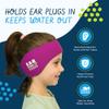 Earvolution Original Ear Band-It Swimming Headband - American Brand, Doctor-Invented - for Kids & Adults - Sensory-Friendly - Keep Ears Dry & Prevent Swimmer's Ear, Holds Earplugs in, (Blue, Large) view 3