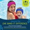 Earvolution Original Ear Band-It Swimming Headband - American Brand, Doctor-Invented - for Kids & Adults - Sensory-Friendly - Keep Ears Dry & Prevent Swimmer's Ear, Holds Earplugs in, (Teal, Large) view 2