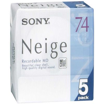 Sony Neige Series Minidisk 74 Min 5 Pack Recordable MD