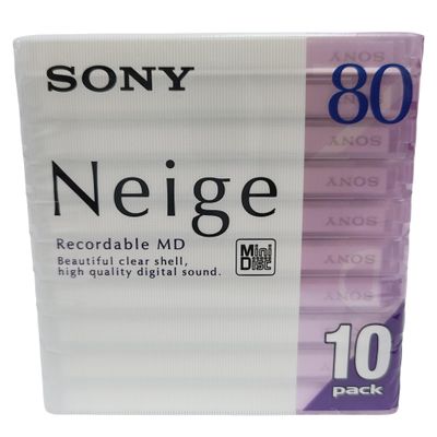 Sony Neige 80 Minute Blank minidisc 10 disc Pack