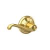 Schlage F10 V FLA 605 Flair Door Lever, Hall & Closet Passage Lock, Bright Brass view 1