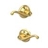 Schlage F10 V FLA 605 Flair Door Lever, Hall & Closet Passage Lock, Bright Brass view 3