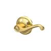 Schlage F10 V FLA 605 Flair Door Lever, Hall & Closet Passage Lock, Bright Brass view 4