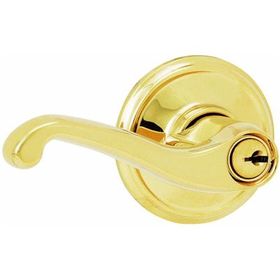 Schlage F51VFLA505 Flair Entry Lever, Bright Brass
