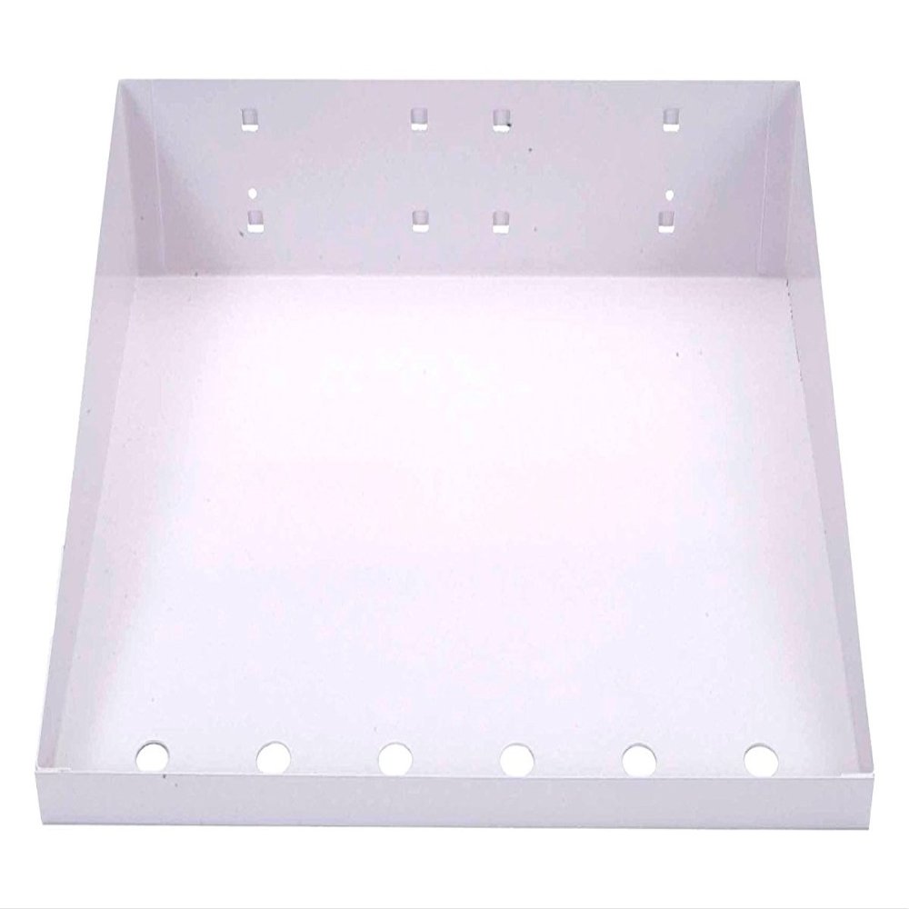 Triton Products 56120-WHT 12 x 10 in. Epoxy Powder Coated LocBoard Steel Shelf with 6 Holes for Garment Hangers White