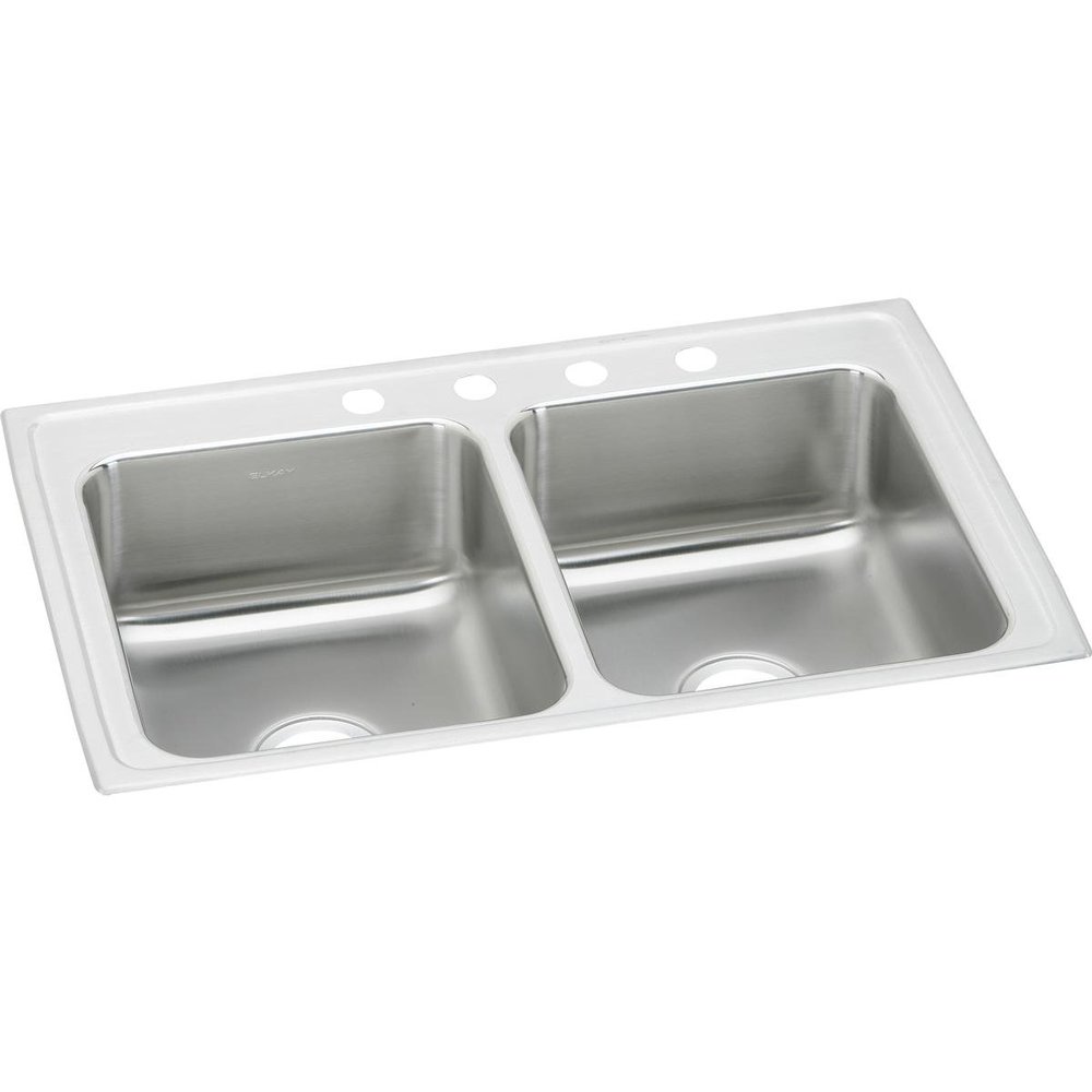 Elkay Lustertone Classic LR33195 Equal Double Bowl Drop-in Stainless Steel Sink