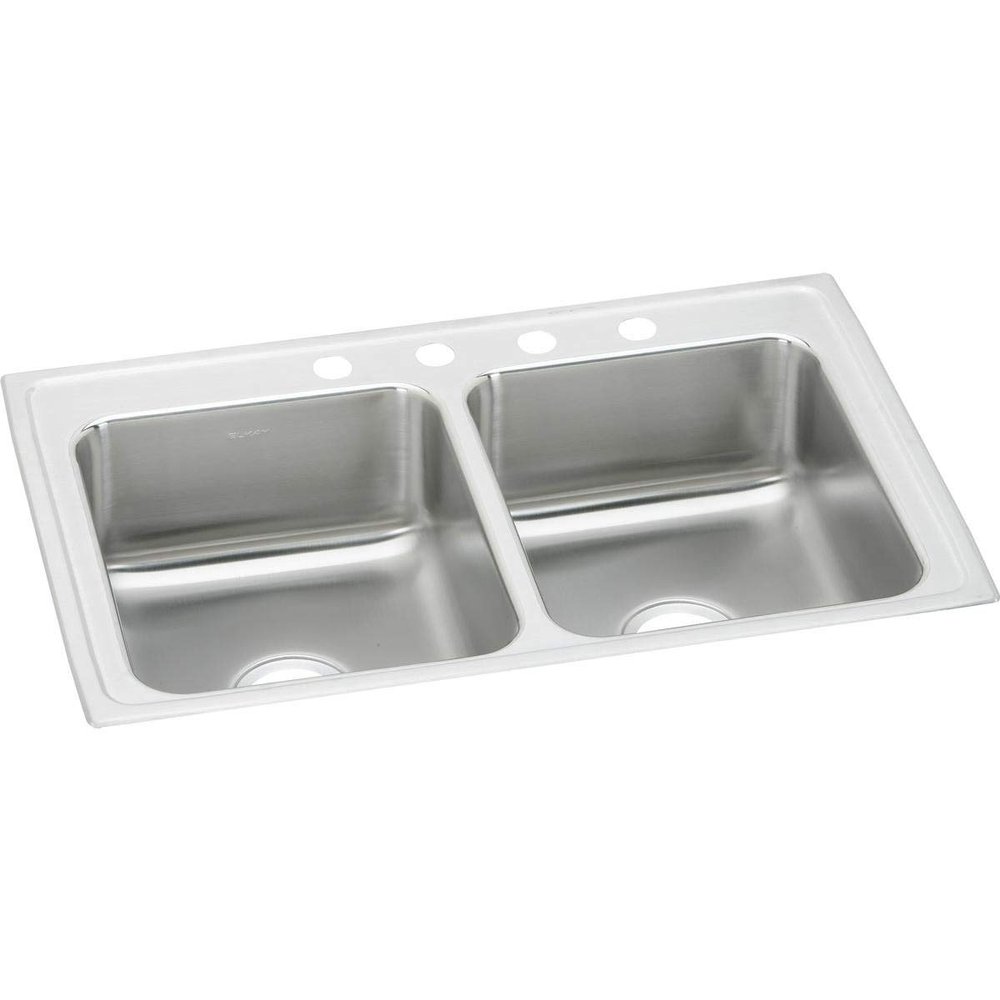 Elkay Lustertone Classic LR33214 Equal Double Bowl Drop-In Stainless Steel Sink