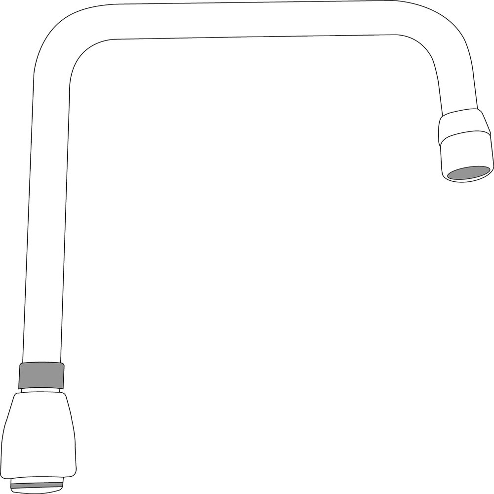 Moen S0007 Commercial M-Dura 8-Inch Reach Double Bend Spout 6.00-Inch to Aerator, Chrome