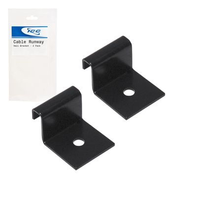 ICC Cable Runway Wall Bracket  2-Pack | Steel, Black Powder Coat, Flush Wall Mount