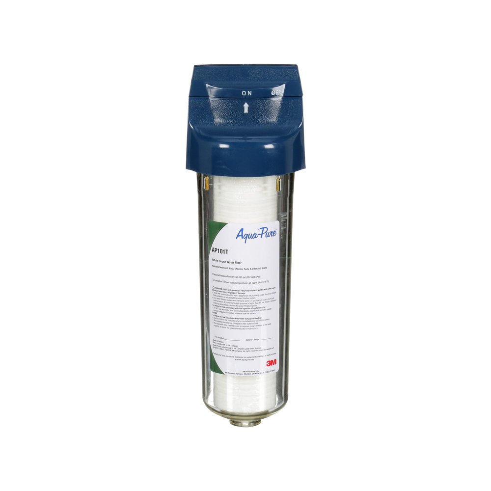3M Aqua-Pure AP101T Whole House Transparent Water Filter Housing, Ideal for 1-2 Bath Homes, Standard 1-high Drop-in Cartridge