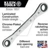 Klein Tools 68200 Ratcheting Box Wrench, Made in USA, 1/4-Inch x 5/16-Inch with Reverse Ratcheting and Chrome Plated Finish view 2