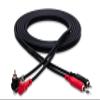 Hosa CRA-203DJ Stereo Interconnect, Dual RCA to Dual Right-angle RCA with Ground Wire, 9.8 Feet view 1