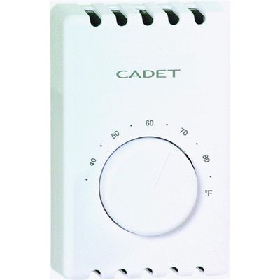 Cadet Manufacturing CO 08122 White Double Pole Thermostat