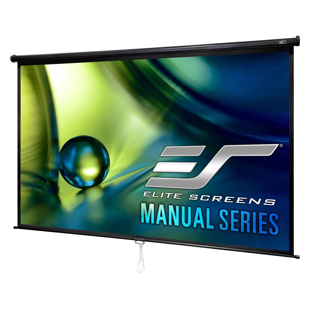 Elite Screens Manual Series, 84-INCH 16:9, Pull Down Manual Projector Screen with AUTO LOCK, Movie Home Theater 8K / 4K Ultra HD 3D Ready, 2-YEAR WARRANTY, M84UWH, 16:9, 80.4"W x 57.6"H, Black