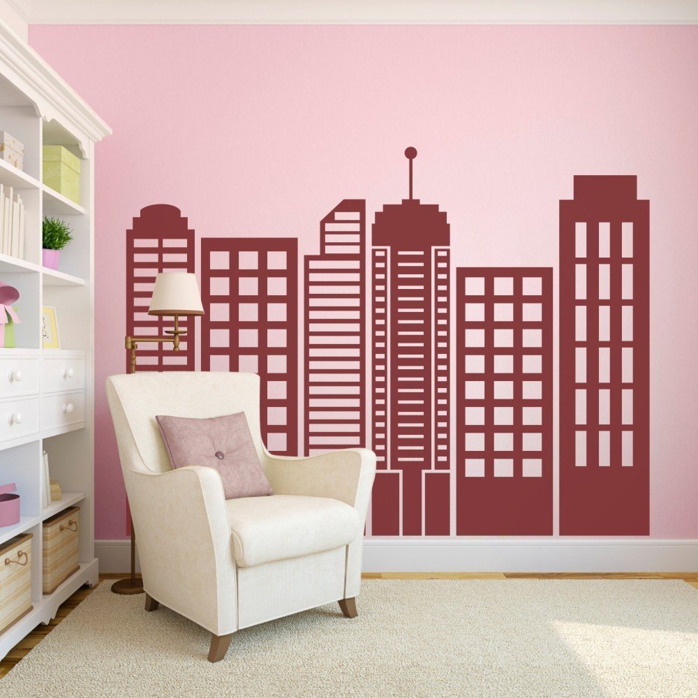 Tall Buildings Vinyl Art-City Urban Landmark Decal