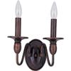 Maxim Towne 2 Light Candle Style Wall Sconce with Oil Rubbed Bronze Finish and Marble Glass view 1