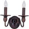 Maxim Towne 2 Light Candle Style Wall Sconce with Oil Rubbed Bronze Finish and Marble Glass view 2