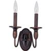 Maxim Towne 2 Light Candle Style Wall Sconce with Oil Rubbed Bronze Finish and Marble Glass view 4