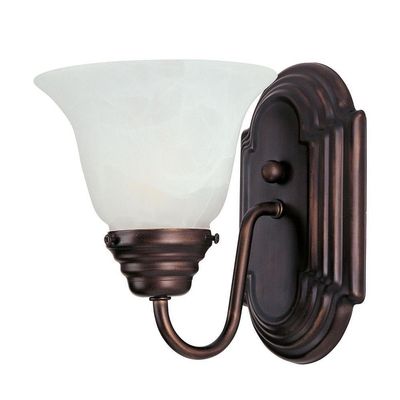 Maxim Essentials 2058X 1 Light Wall Sconce 9.5 Inch Tall with Oil Rubbed Bronze Finish and Marble Glass