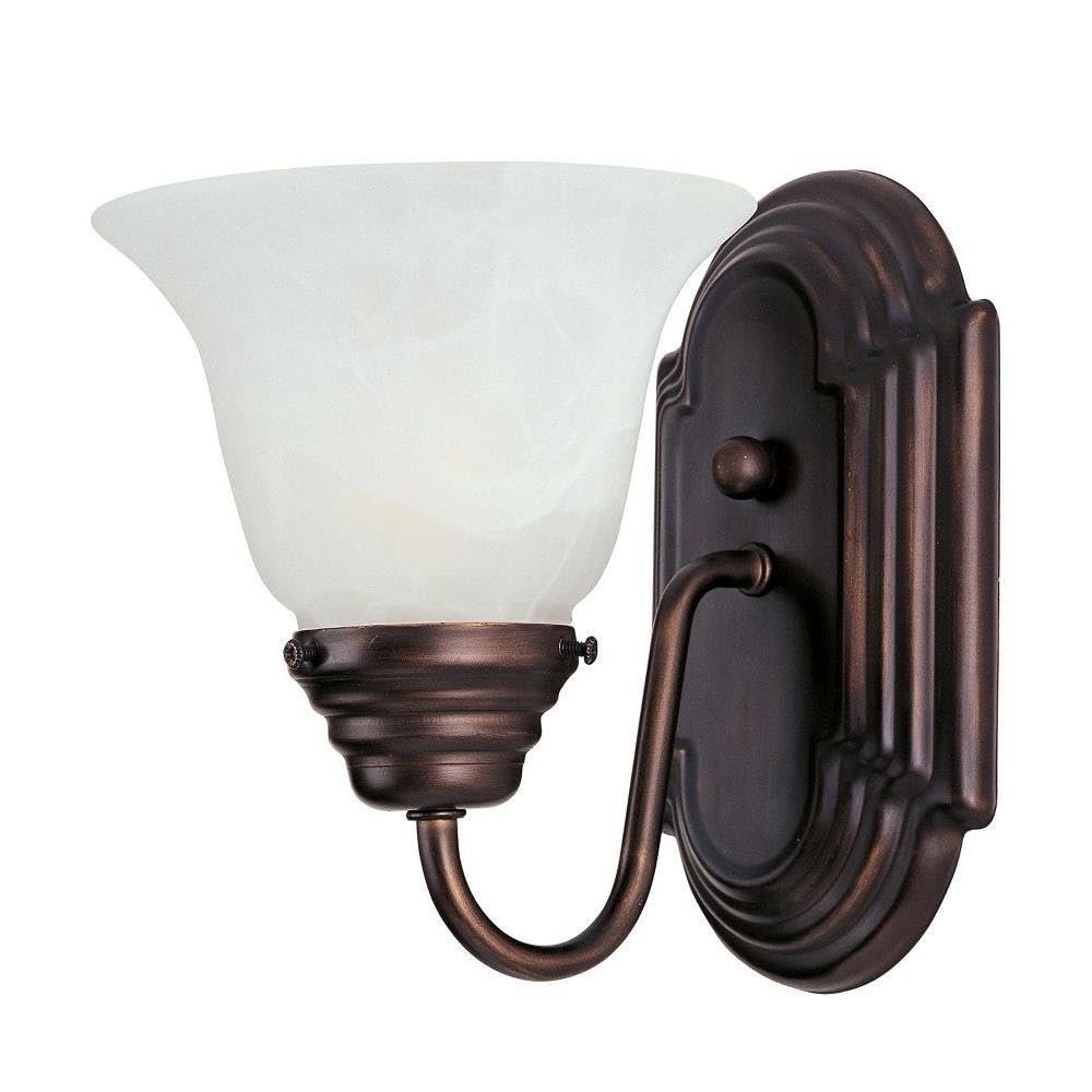 Maxim Essentials 2058X 1 Light Wall Sconce 9.5 Inch Tall with Oil Rubbed Bronze Finish and Marble Glass