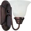 Maxim Essentials 2058X 1 Light Wall Sconce 9.5 Inch Tall with Oil Rubbed Bronze Finish and Marble Glass view 4