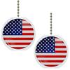 Set of 2 American Flag Solid Ceramic Fan Pulls view 1