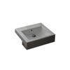 Scarabeo 8025/D-No Hole Square Ceramic Semi Recessed Sink, 20", White view 1