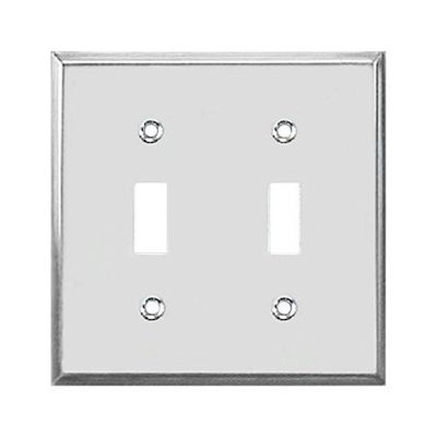 Creative Accents Toggle Wall Plate Chrome Steel 2 Gang Ul Carded