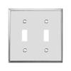 Creative Accents Toggle Wall Plate Chrome Steel 2 Gang Ul Carded view 1