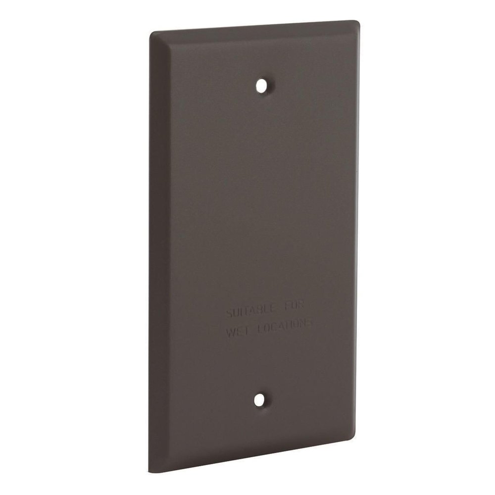BELL 1-Gang Bronze Blank Weatherproof Electrical Outlet Cover 5173-7, Outdoor Outlet Cover for Electrical Box, Scratch-Resistant Aluminum Weatherproof Cover