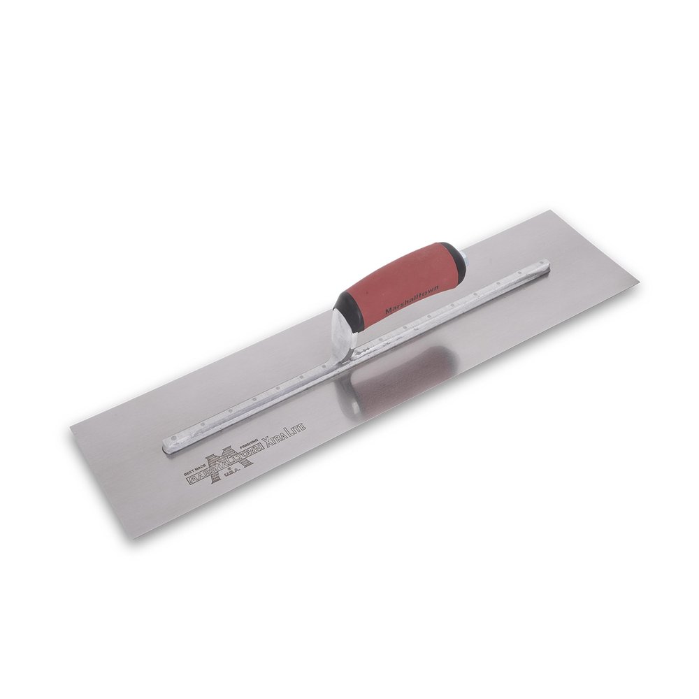 MARSHALLTOWN Finishing Trowel, 20 x5 Inch High Carbon Steel Blade, Curved Durasoft Handle, MXS205D