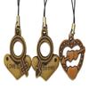 Love is Forever Heart-Shaped Pendants, Cell Phone Charms w/Dust Plugs, His & Her Couples Charm - 3 Pcs view 1