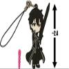 Sword Art Online Kirito (The Black Swordsman): ~2.4" Pikuriru! x II Rubber Trading Straps w/ Earphone Jack Cap view 1