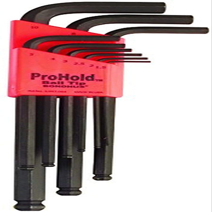 Bondhus 74992 Set of 7 Balldriver L-wrenches with ProHold Tip, sizes 1.5-6mm