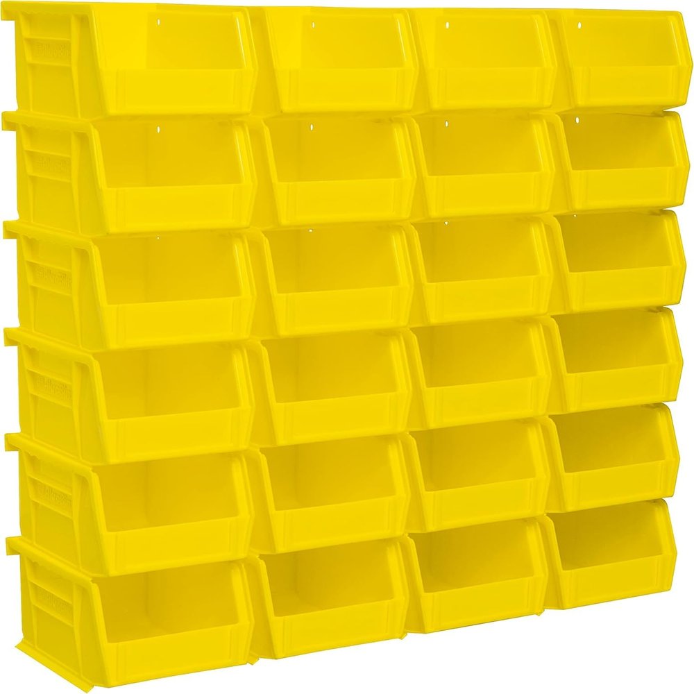 Akro-Mils 30210 AkroBins Plastic Storage Bin Hanging Stacking Containers, (5-Inch x 4-Inch x 3-Inch), Yellow, 24-Pack