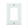 Leviton 1-Gang Decora/GFCI Wallplate, Standard Size, Thermoset, Device Mount, 80401-W, White view 1