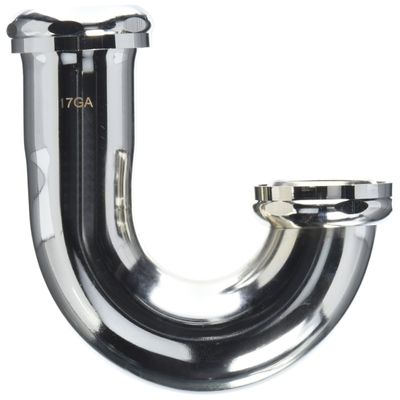 LASCO 03-3419 1-1/2-Inch Chrome Plated 17 Gauge Kitchen Sink J-Bend for Connection To Cast Elbow