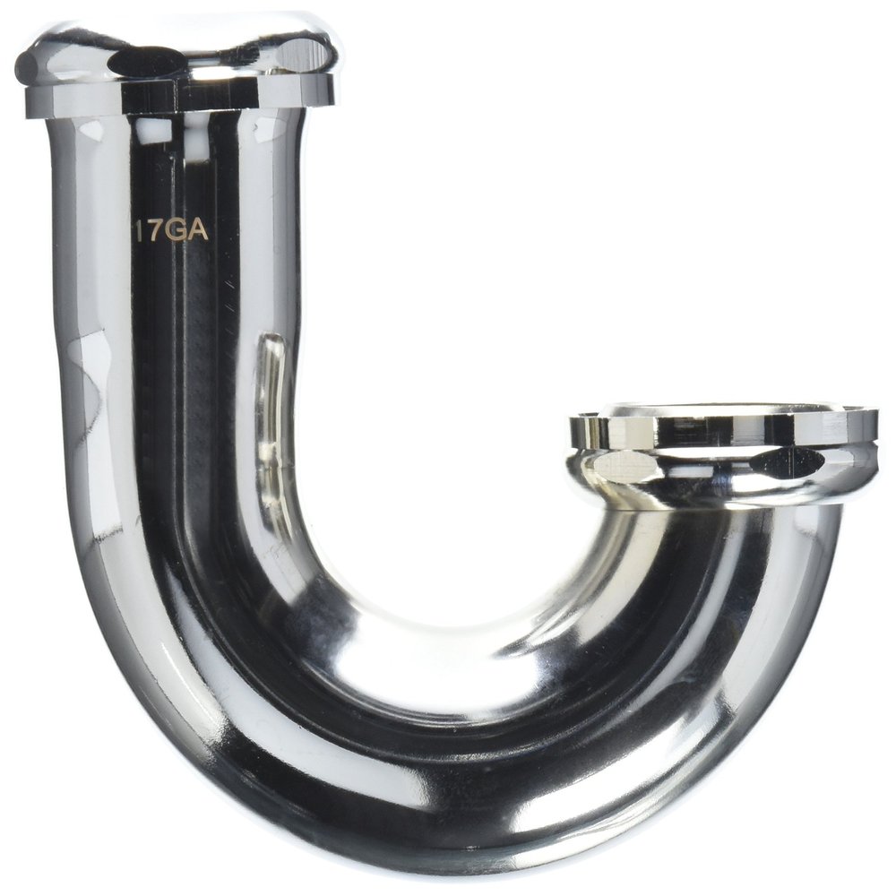 LASCO 03-3419 1-1/2-Inch Chrome Plated 17 Gauge Kitchen Sink J-Bend for Connection To Cast Elbow