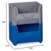 Quantum Giant Stacking Bins - 19-7/8x15-1/4x12-7/16" - Blue - Lot of 3 view 2