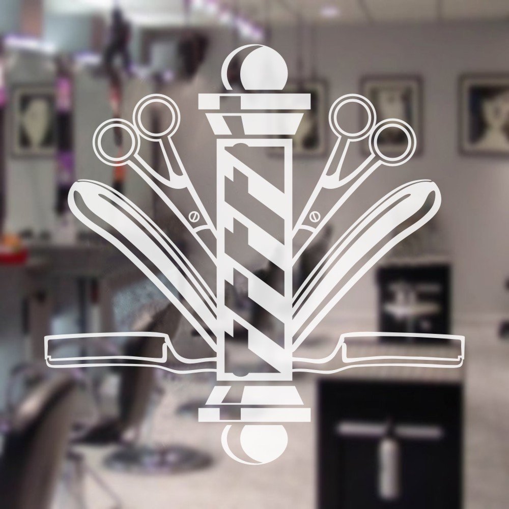DigTour WallArt Vinyl Tall Barber Pole Vinyl Decal for Salon Shop Window Wall Sticker Nice Graphic Decor