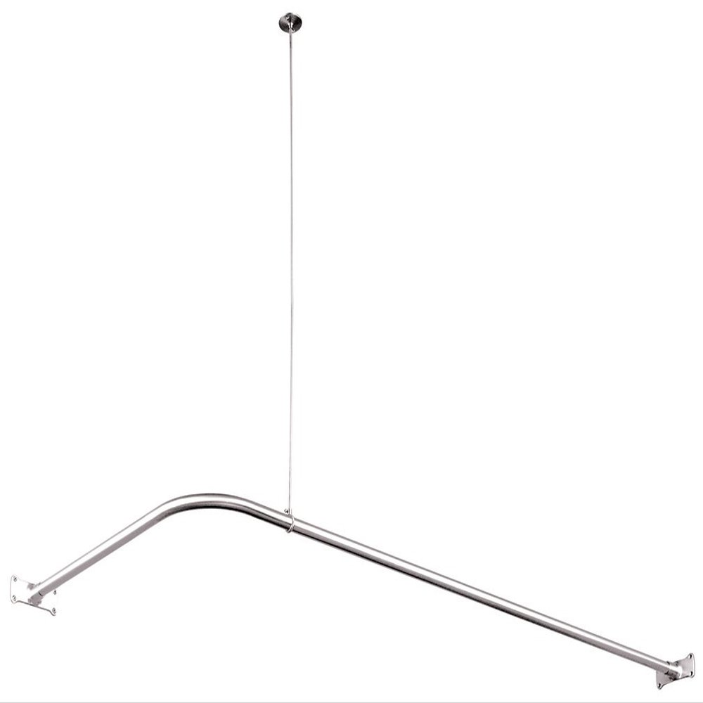 Elements of Design ED3141 Corner Shower Curtain Rod, Polished Chrome