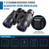 Barska CO10686 Colorado 7-21x40 Compact Binoculars for Birding, Sports, Hunting, Theater, etc,Blue view 4