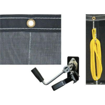 Buyers Products DTR7515 Aluminum Tarp System with Mesh Tarp, 7-1/2 x 15 Feet  Dump Body Tarp Kit, Heavy Duty Double-Stitched Hems, Brass Grommets, Telescoping Roller, Complete Hardware Included