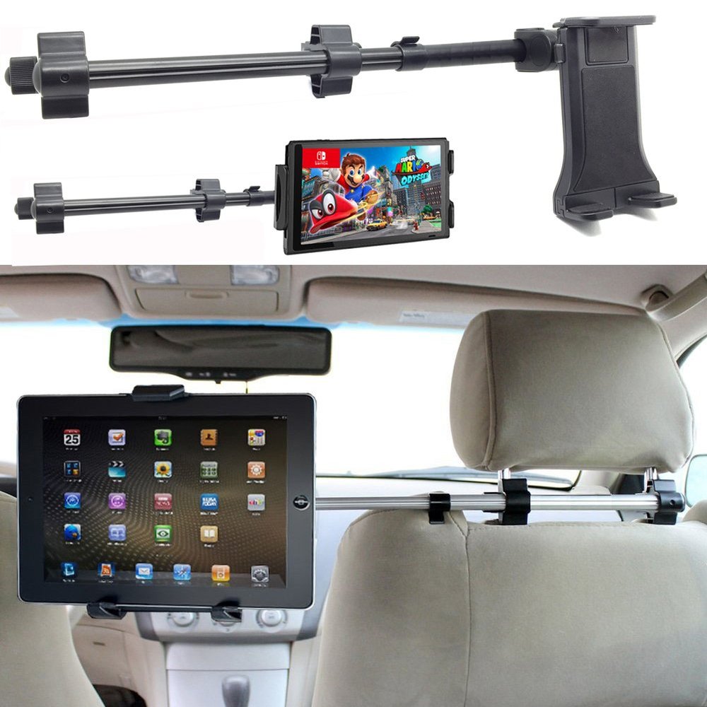 ChargerCity Premium Center Extension Car Seat Headrest Mount Holder for Smartphone & Tablets (Switch Also)