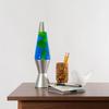 Lava Lite 2124 the Original 14.5-Inch Silver Base Lamp with Yellow Wax in Blue Liquid view 2